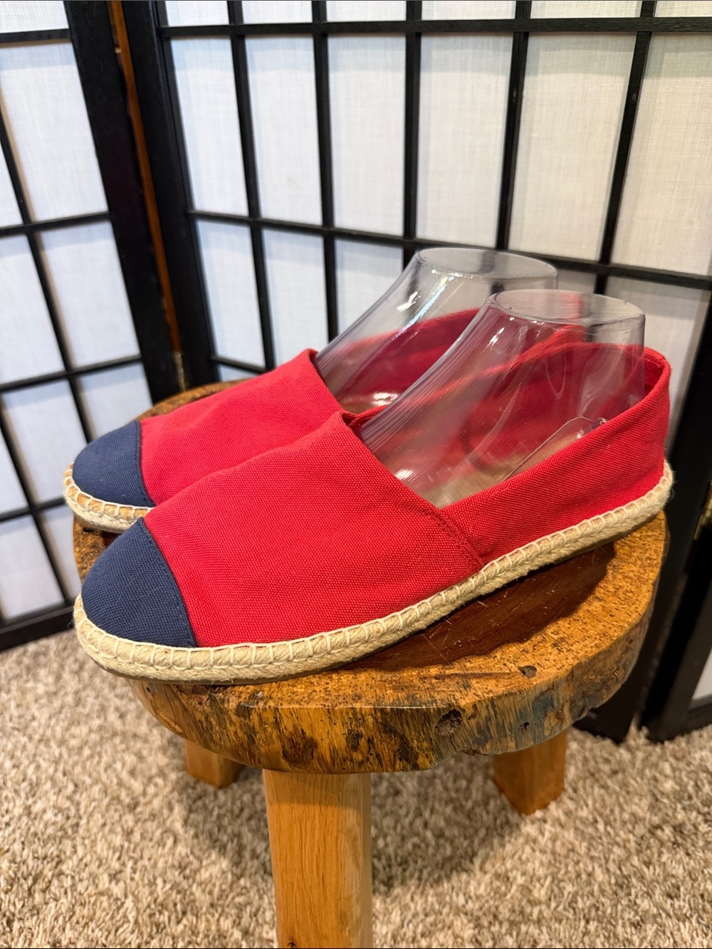 Pour La Victoire Red & Blue Espadrille-Style Slip-On EUC 9.5